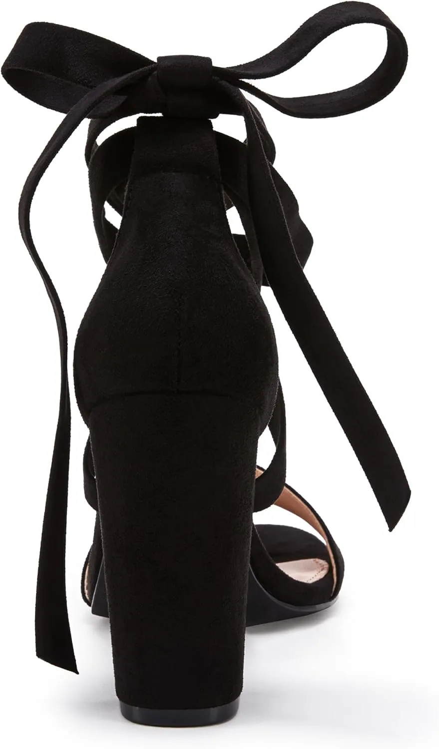 Huiyuzhi Womens Strappy Heels Lace up High Heeled Sandals Chunky Block Ankle Tie Pumps Dress Party Shoes