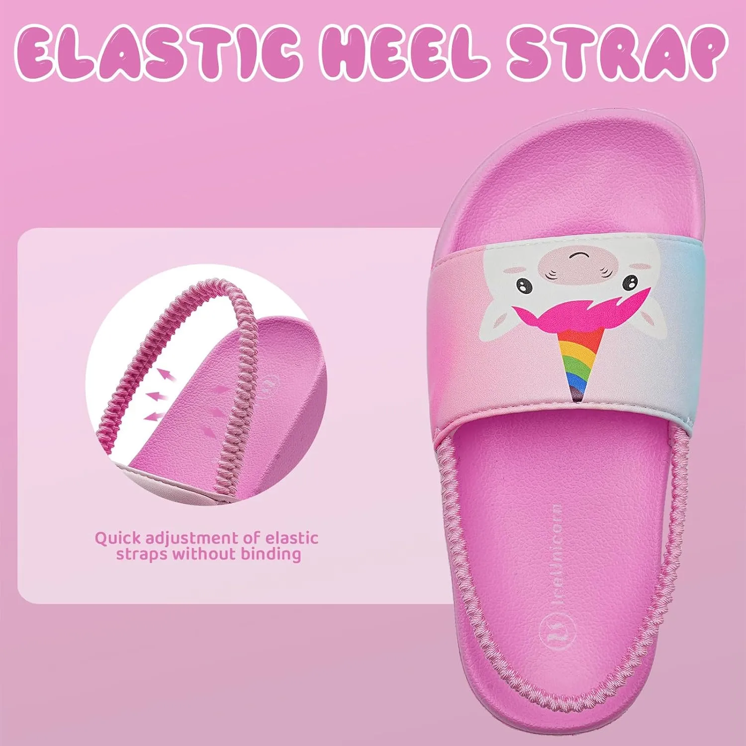 IceUnicorn Kids Girls Slide Sandals Toddler Slippers Boys Non-slip Summer Casual Beach Water Shoes for Indoor & Outdoor