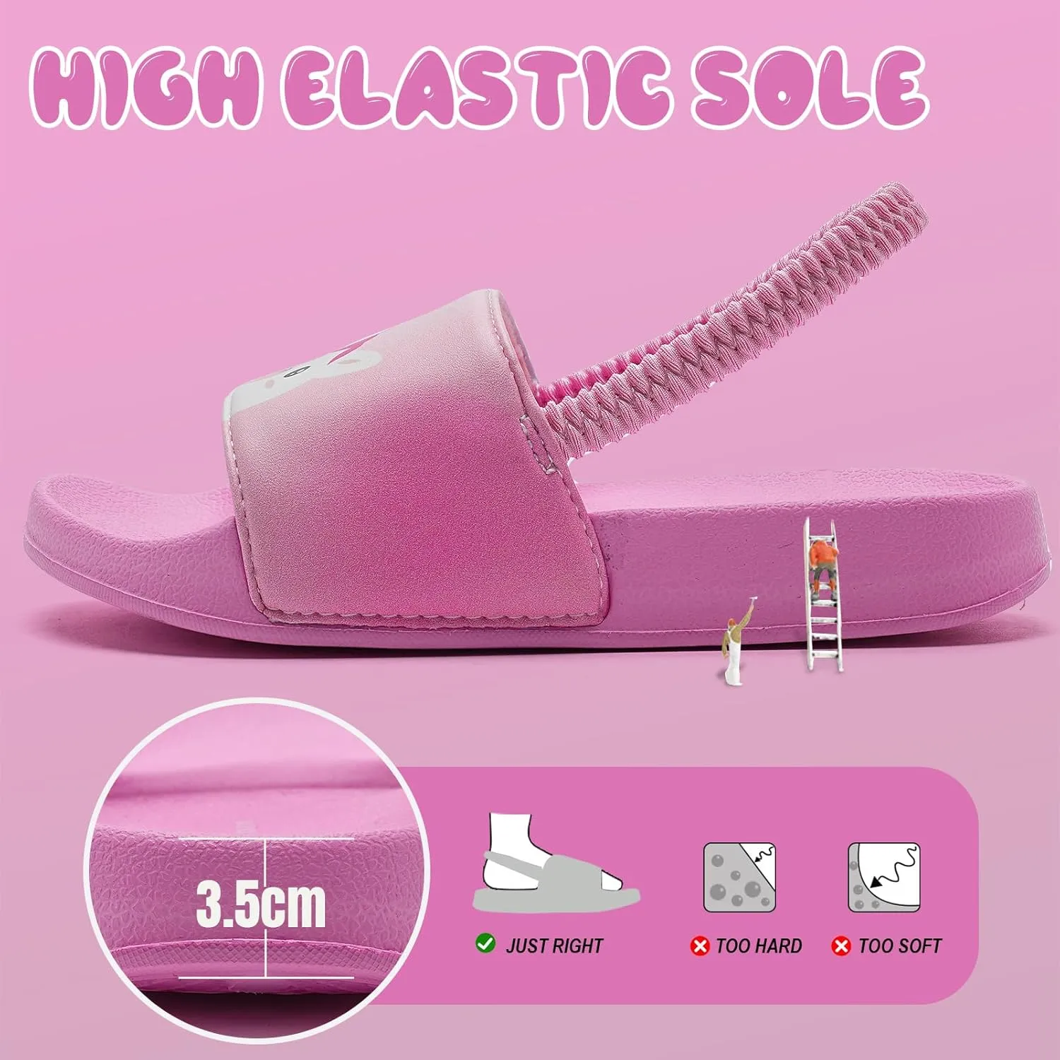 IceUnicorn Kids Girls Slide Sandals Toddler Slippers Boys Non-slip Summer Casual Beach Water Shoes for Indoor & Outdoor