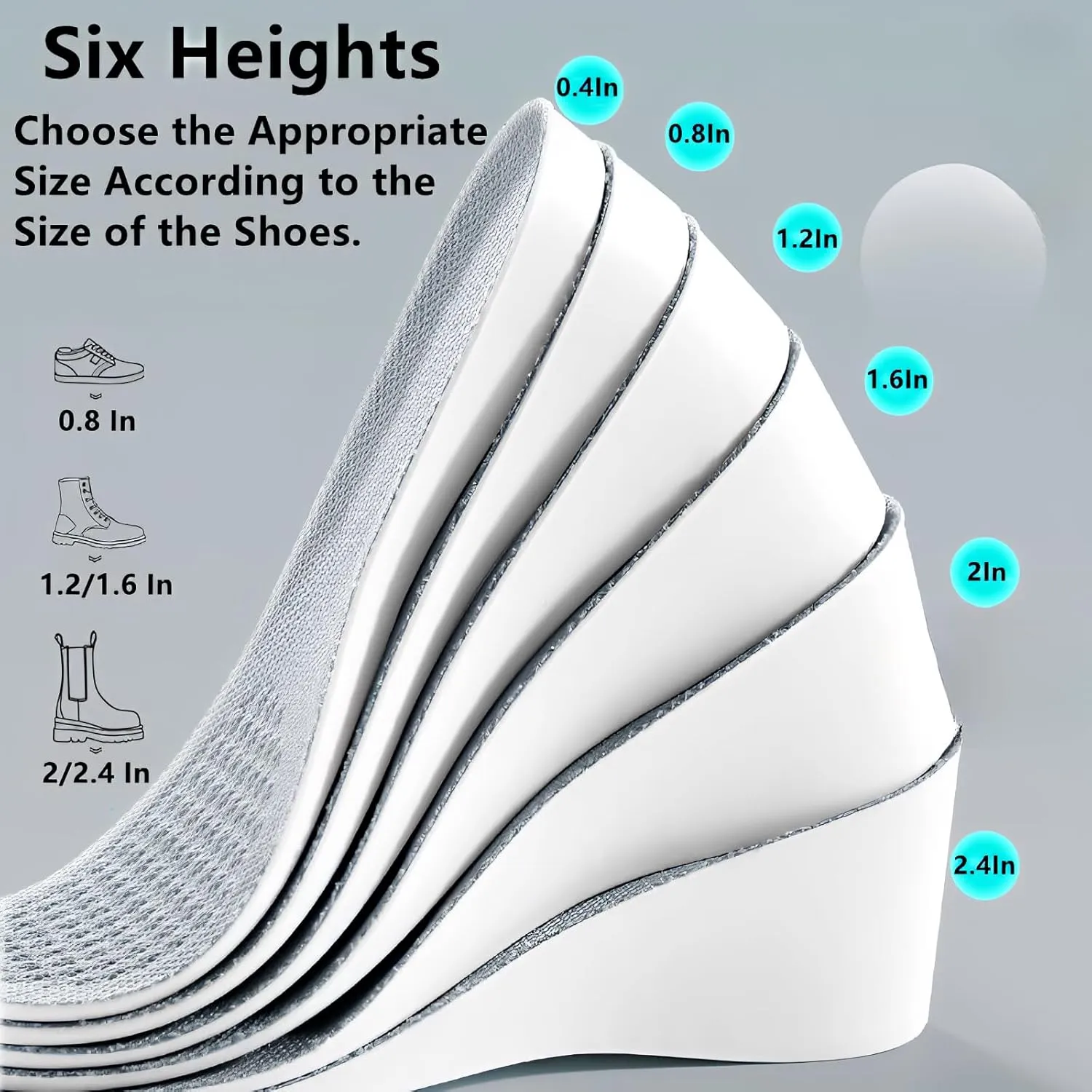 Insole Height Increase Men,Height Boosters,Shoe Height Inserts to Make You Taller,Heel Shoe Lifts for Uneven Legs,Orthopedic Highpads,Foot Lifts,Height Increasing,Rizzsoles (9.17''Lx1.2''UP) (1 Pair)