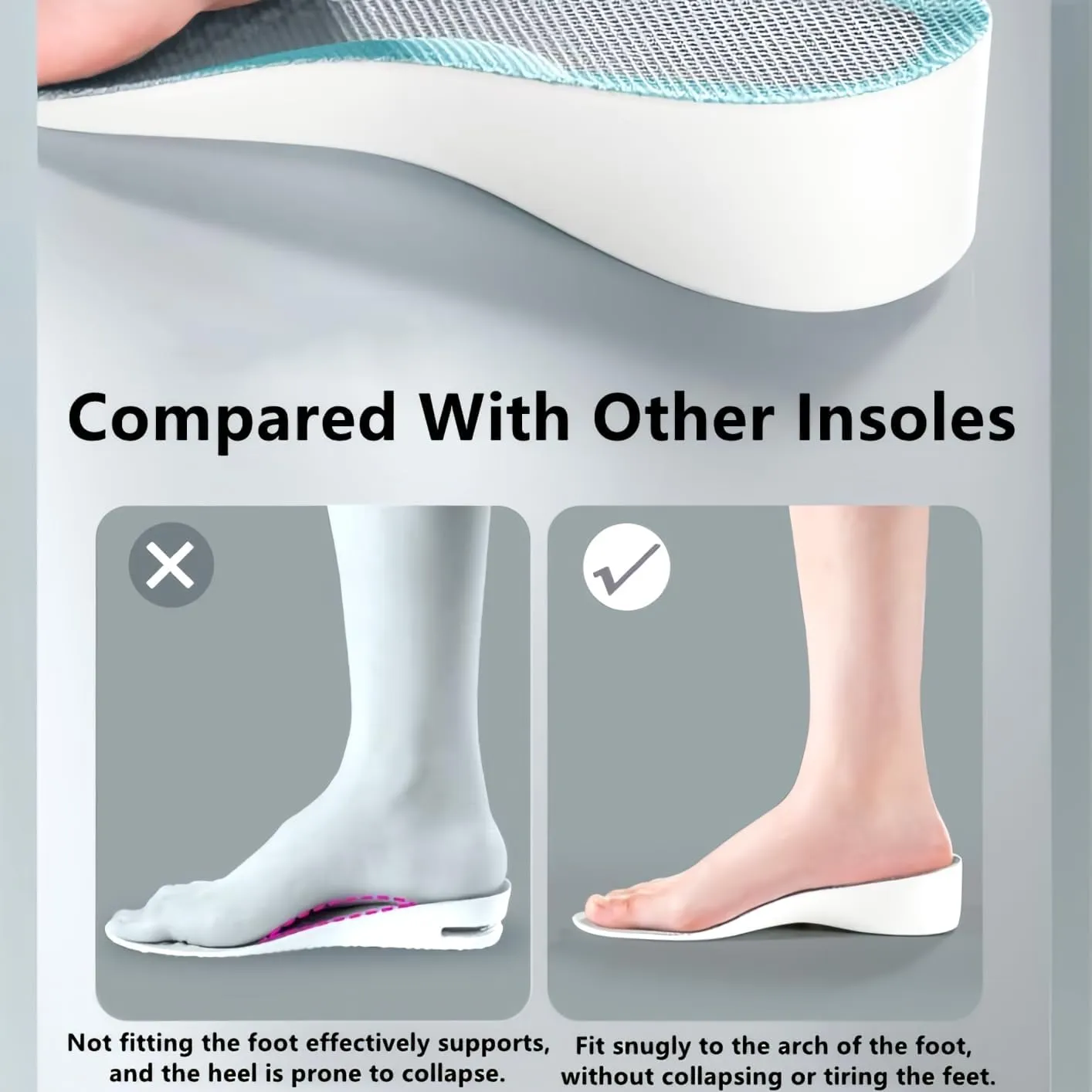 Insole Height Increase Men,Height Boosters,Shoe Height Inserts to Make You Taller,Heel Shoe Lifts for Uneven Legs,Orthopedic Highpads,Foot Lifts,Height Increasing,Rizzsoles (9.17''Lx1.2''UP) (1 Pair)