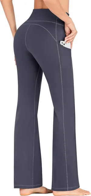 IUGA Bootcut Yoga Pants for Women with Pockets High Waisted Workout Pants Tummy Control Bootleg Work Pants for Women