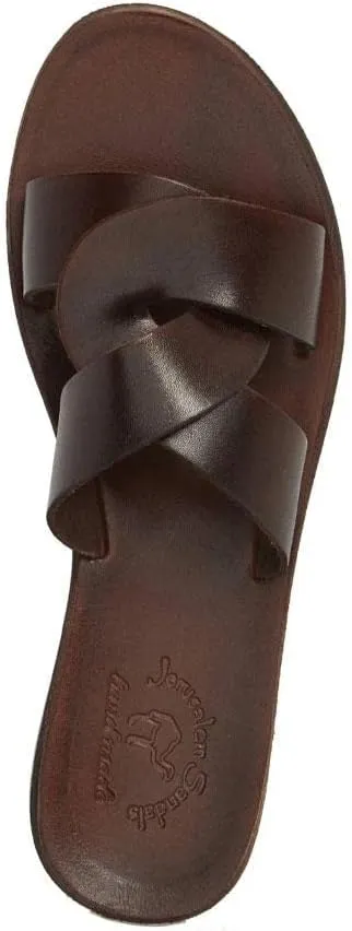 Jerusalem Sandals Womens Emily Black, Durable Handcrafted Real Leather Sandals, Women Sandal With Dual intertwined Straps Textured sole, Waterproof
