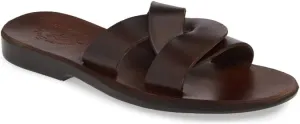 Jerusalem Sandals Womens Emily Black, Durable Handcrafted Real Leather Sandals, Women Sandal With Dual intertwined Straps Textured sole, Waterproof