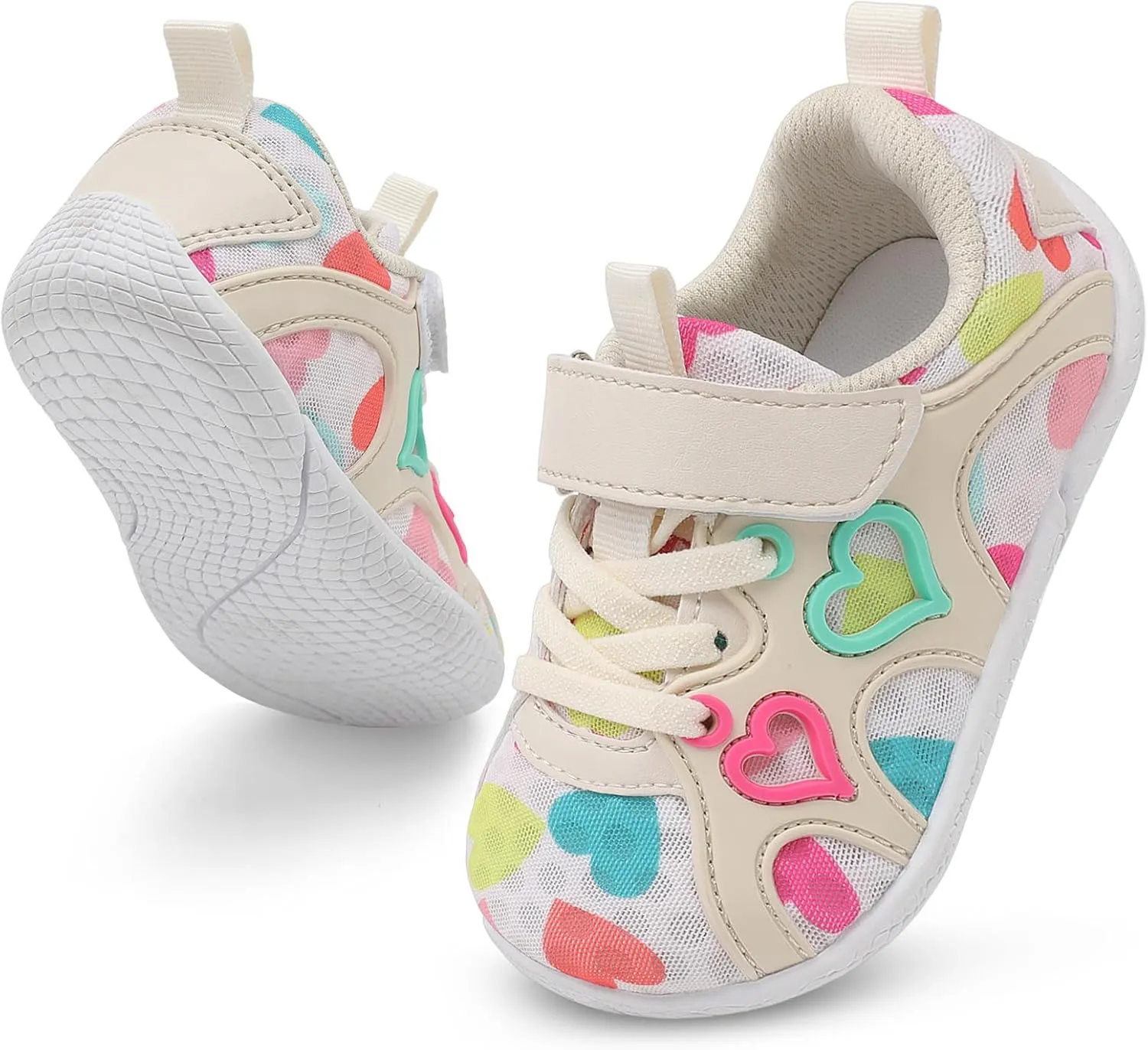 JIASUQI Toddler Shoes for Baby Girls Sneakers Barefoot Walking Shoes Running Tennis Shoes