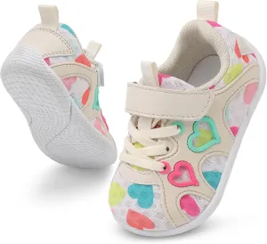 JIASUQI Toddler Shoes for Baby Girls Sneakers Barefoot Walking Shoes Running Tennis Shoes