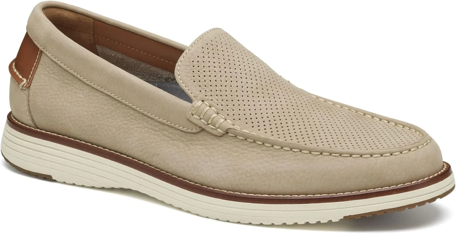 Johnston & Murphy Upton Perf Venetian Loafers, Casual Dress Loafers for Men, Slip-On Moccasins
