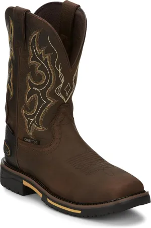 Justin Joist 11" Waterproof Composite Toe Work Boots for Men - Durable Leather, Safety Rated, Comfort Layers, EH Protection