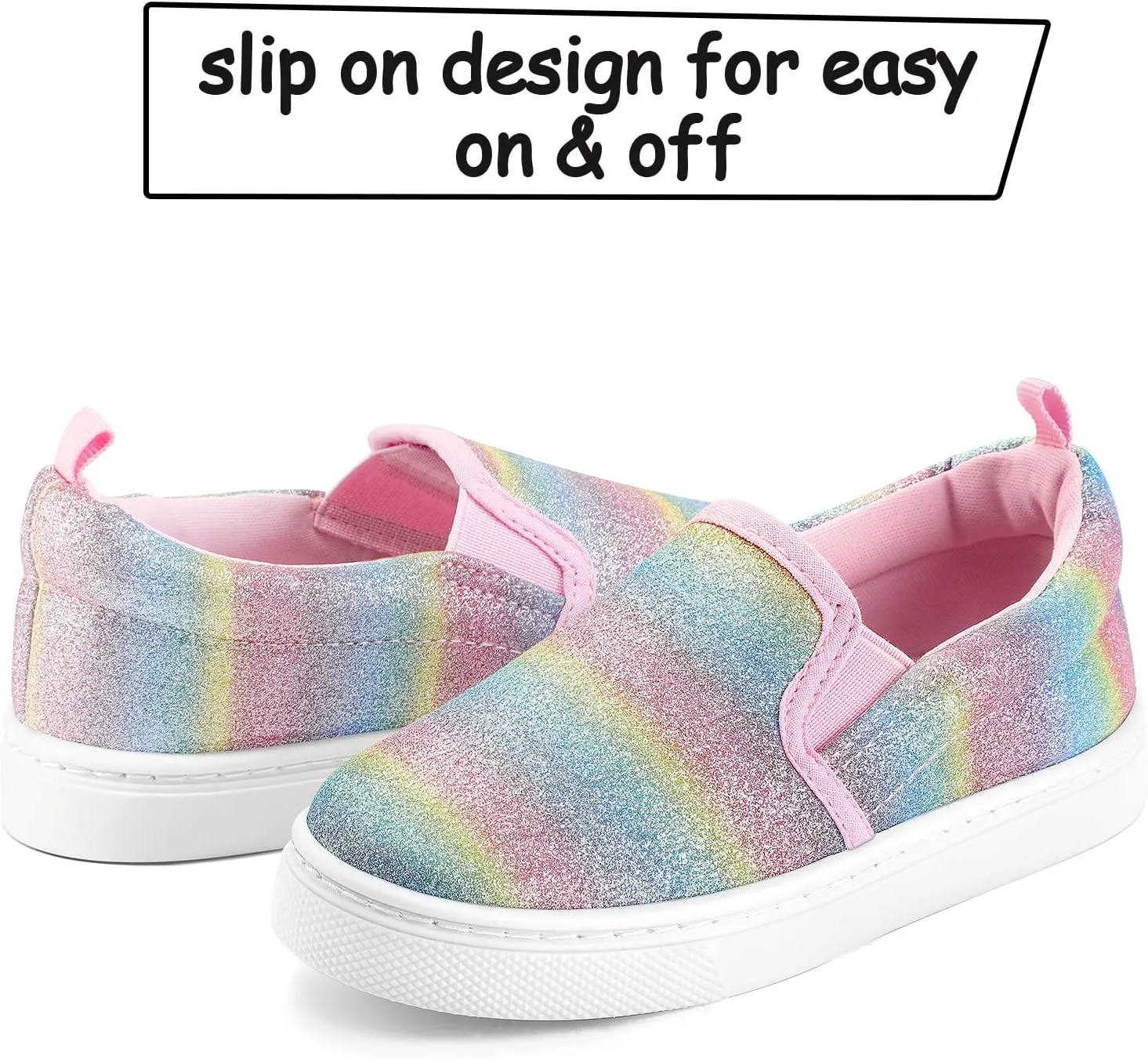 K KomForme Toddler Sneakers for Girls Boys Slip On Canvas Walking Shoes