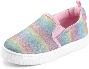 K KomForme Toddler Sneakers for Girls Boys Slip On Canvas Walking Shoes