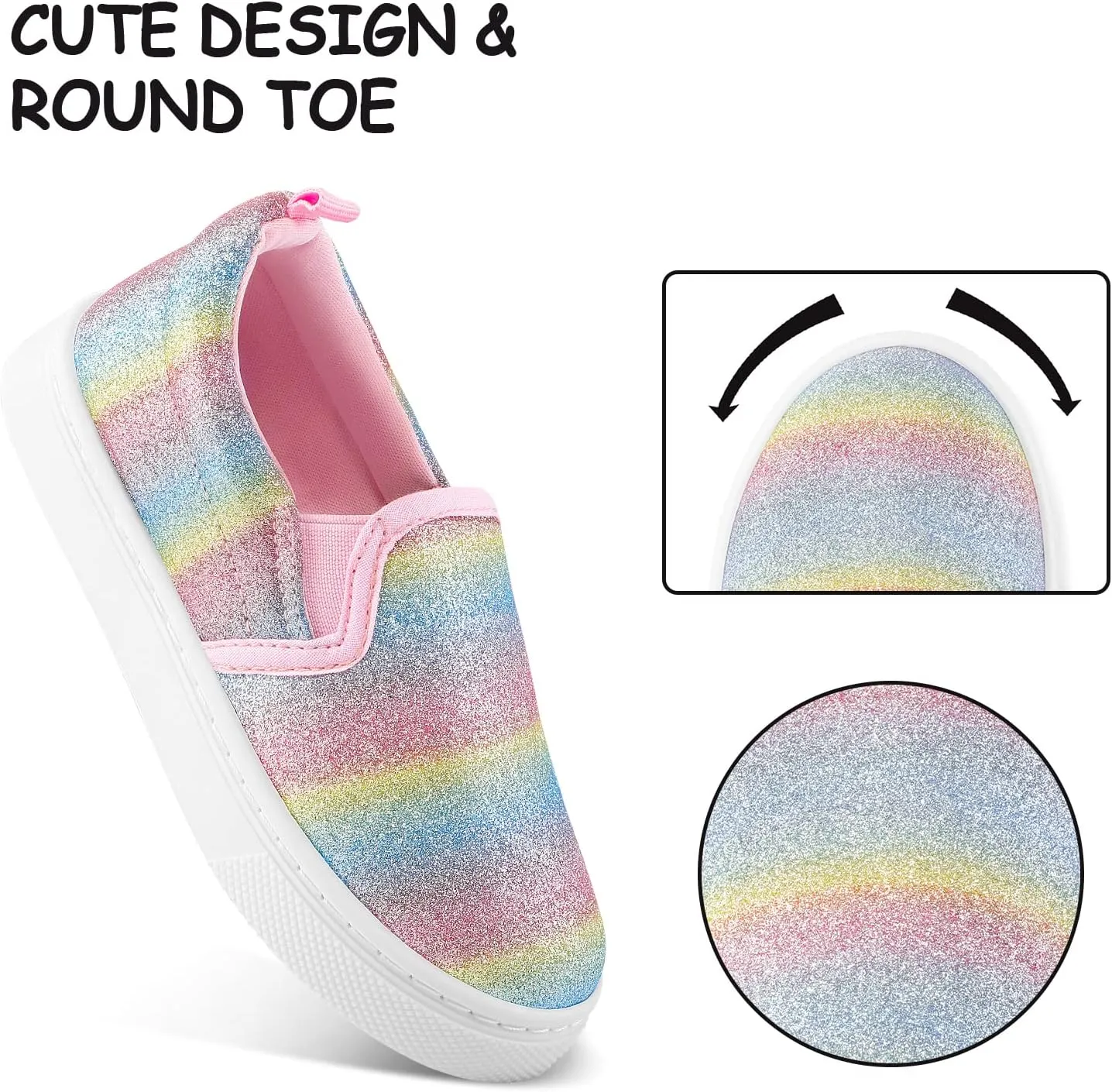 K KomForme Toddler Sneakers for Girls Boys Slip On Canvas Walking Shoes