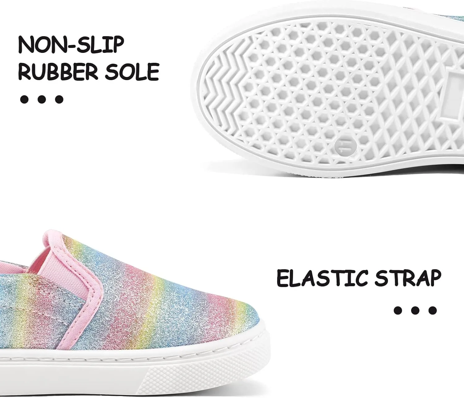 K KomForme Toddler Sneakers for Girls Boys Slip On Canvas Walking Shoes