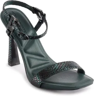 KARL LAGERFELD womens Cybil Evening Ankle Strap Heeled Sandal