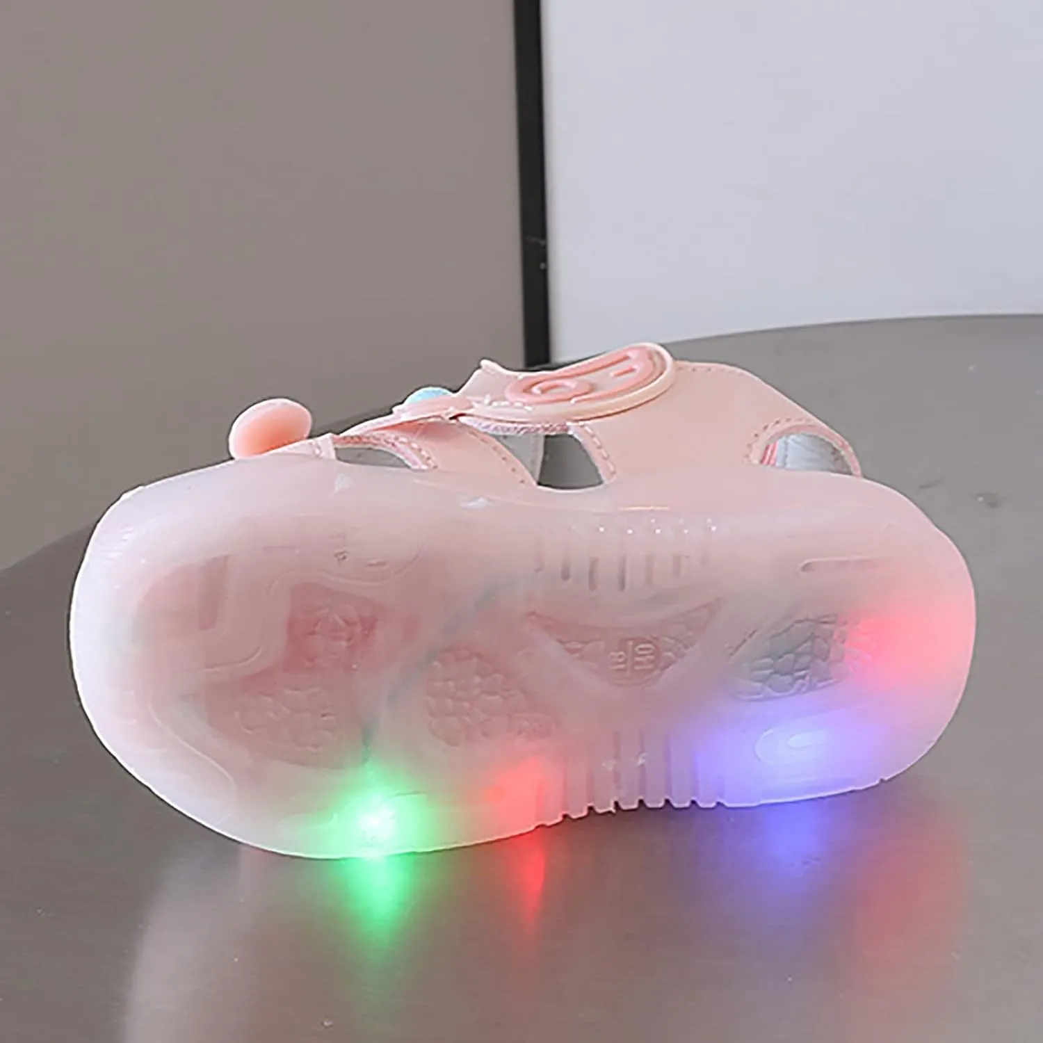 Kid Baby Girls Boys Child Light On LED Baby Shoes Sandals Soft Sole Anti Slip Cartoon Duck Shoes (Pink, 25 Toddler)