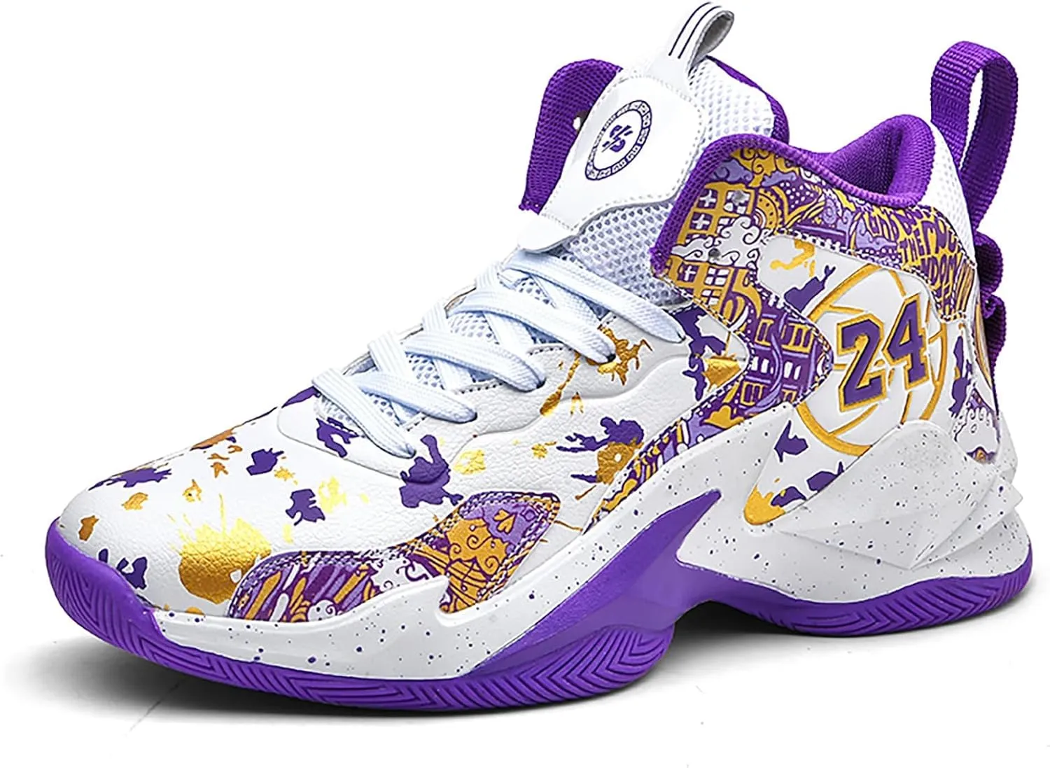 Kids Basketball Shoes High Top Youth Fashion Sneakers Girls Casual Sports Basketball Shoes Breathable Comfortable Boys Sneakers for Big Kids