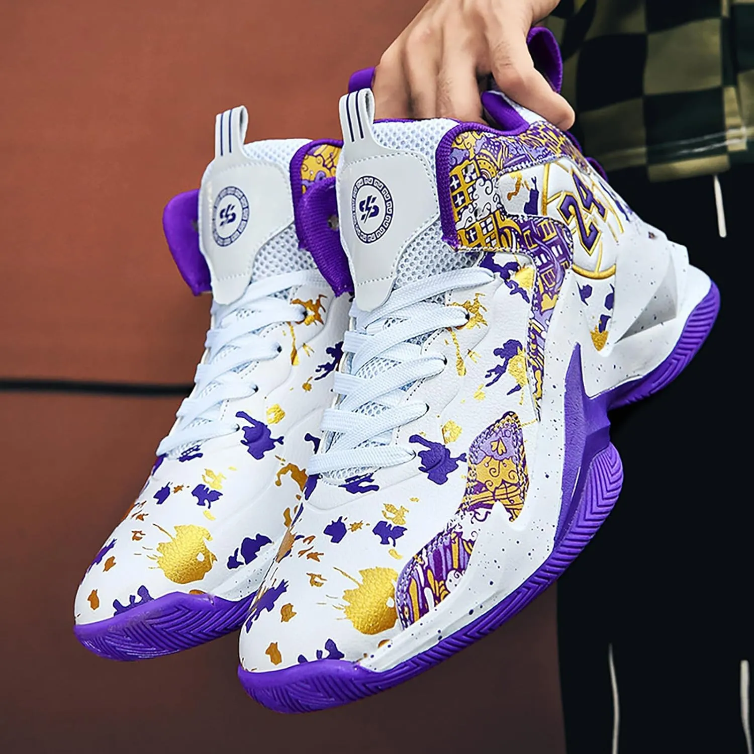 Kids Basketball Shoes High Top Youth Fashion Sneakers Girls Casual Sports Basketball Shoes Breathable Comfortable Boys Sneakers for Big Kids