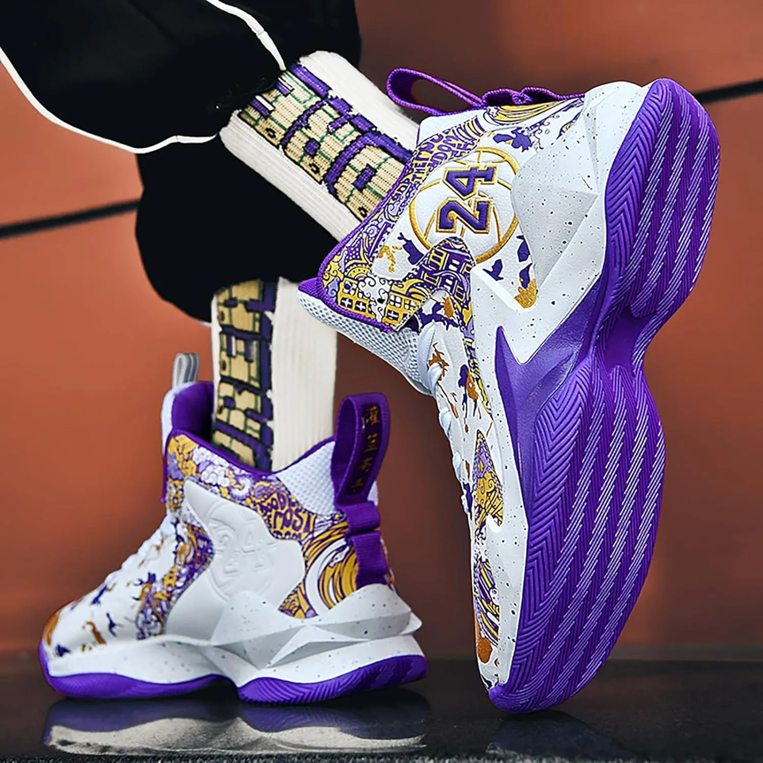 Kids Basketball Shoes High Top Youth Fashion Sneakers Girls Casual Sports Basketball Shoes Breathable Comfortable Boys Sneakers for Big Kids