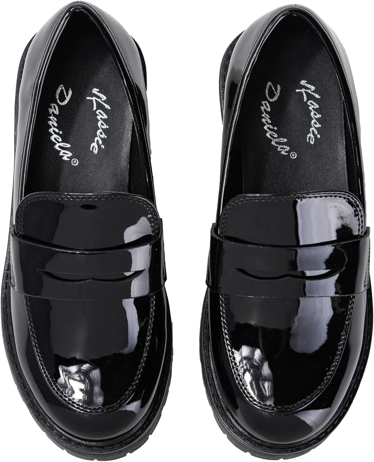 Kids Loafers Slip On Round Toe Uniform Dress Church School Casual Girls Shoes Krystal-2