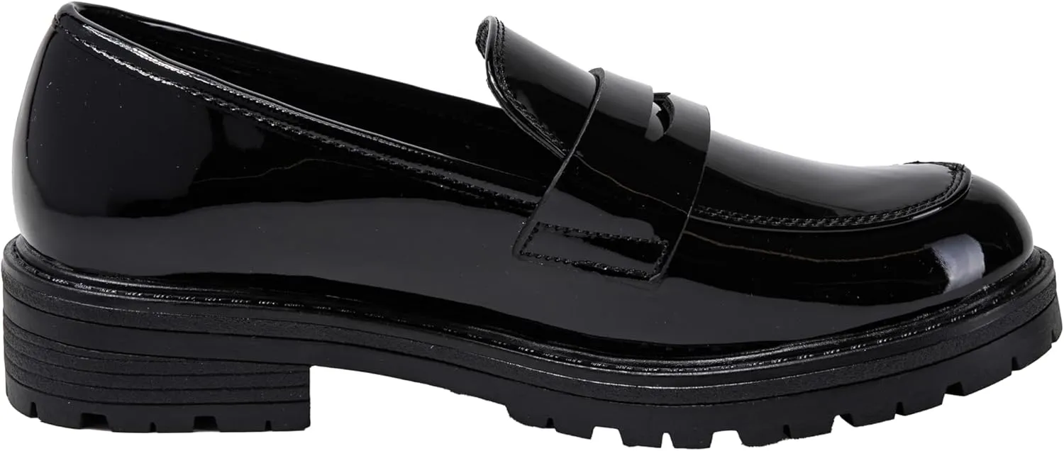 Kids Loafers Slip On Round Toe Uniform Dress Church School Casual Girls Shoes Krystal-2