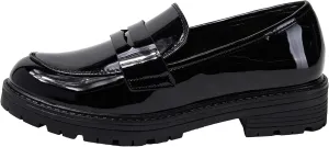 Kids Loafers Slip On Round Toe Uniform Dress Church School Casual Girls Shoes Krystal-2