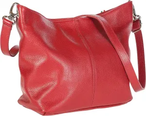 LiaTalia Womens Shoulder Bag - Soft Grained Leather - Medium Size Hobo Handbag Purse Made with 100% Italian Leather - ADAL
