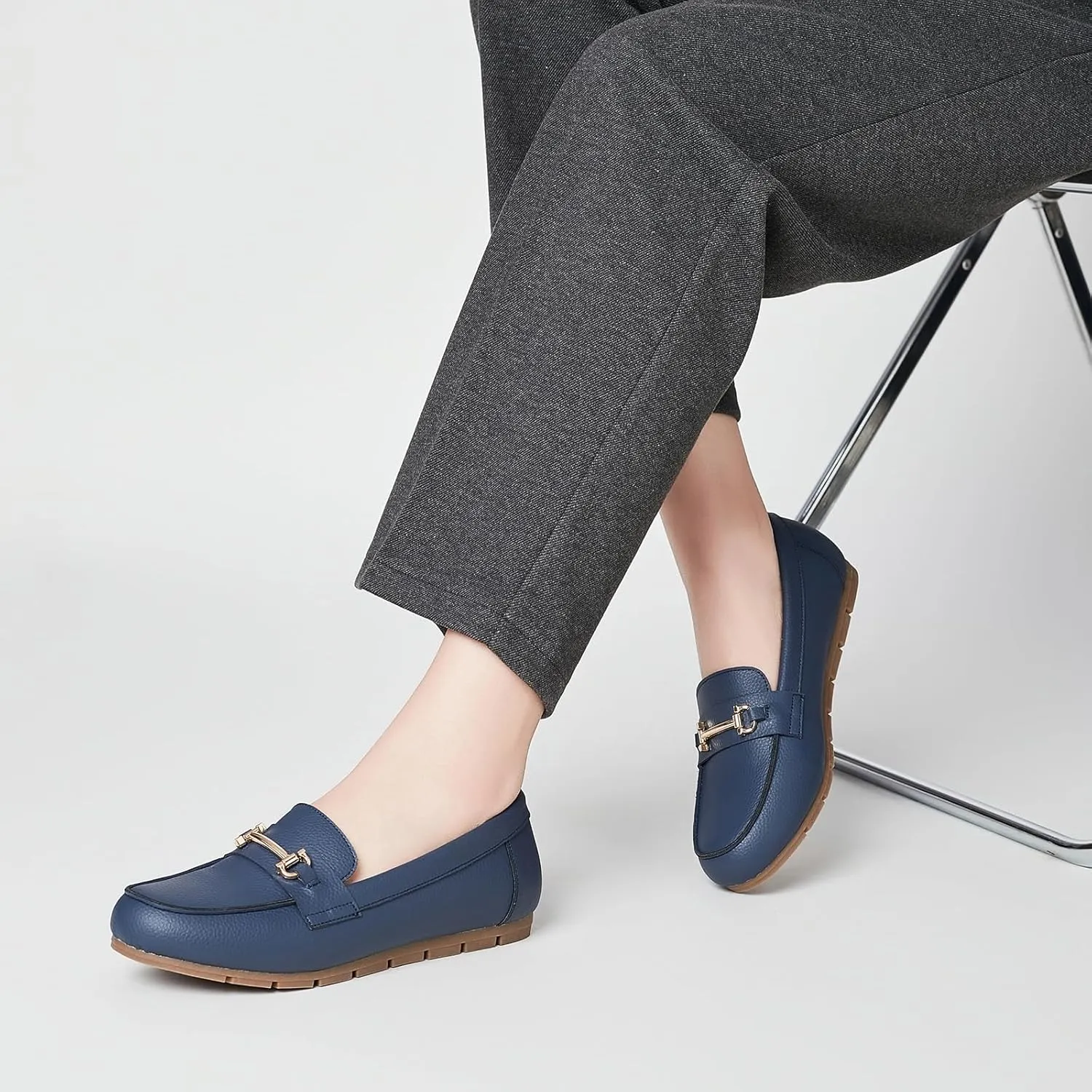 Loafers for Women Business Casual Work Shoes Comfortable & Lightweight Leather Womens Dress Penny Loafers Flats Slip On Shoes