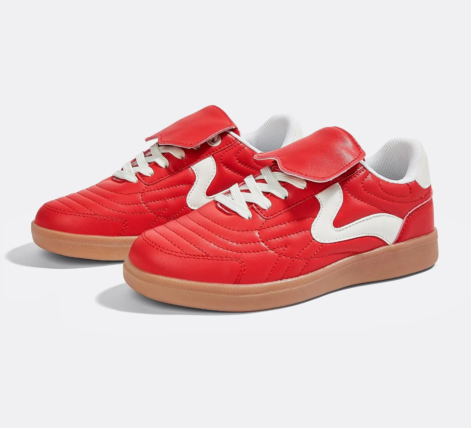 LUCKY STEP Women's Gum Sole Fashion Sneakers Classic Retro Fancy Casual Leisure Tennis Walking Skate Shoes