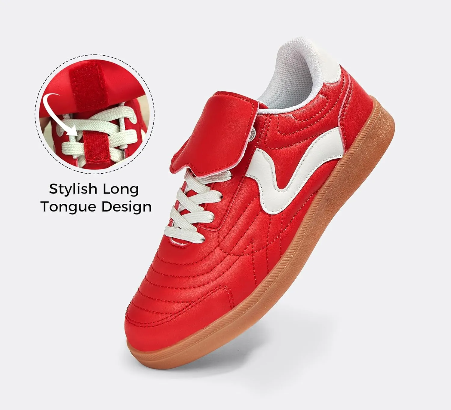 LUCKY STEP Women's Gum Sole Fashion Sneakers Classic Retro Fancy Casual Leisure Tennis Walking Skate Shoes