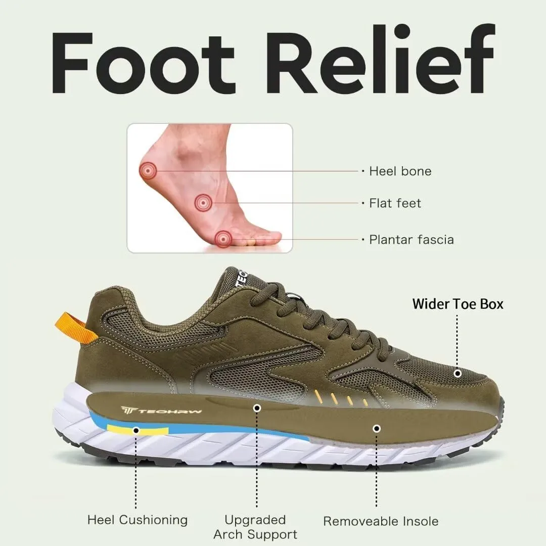 Men Extra Wide Width Sneakers Comfort Walking Shoes Relieve Foot Pain Wide Toe Box with Arch Support