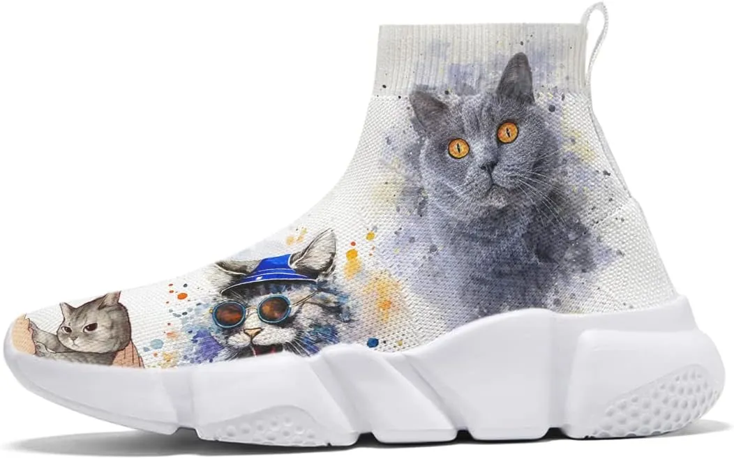 Men Women Slip-on Socks Sneakers Art Graffiti Painted Casual Shoes Tennis Running Shoes Plus Size 5-15