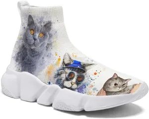 Men Women Slip-on Socks Sneakers Art Graffiti Painted Casual Shoes Tennis Running Shoes Plus Size 5-15