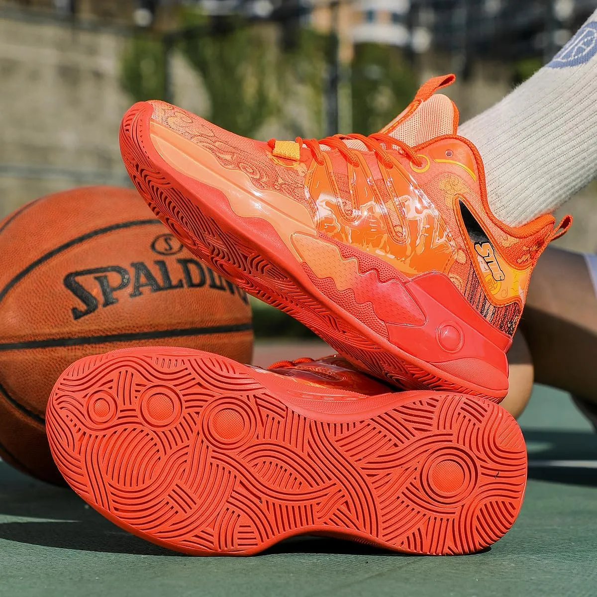 Men's Basketball Shoes Fashion Breathable Sneakers Comfortable Leightweight Running Athletic Lace-Up Non Slip Sport Outdoor Shoe