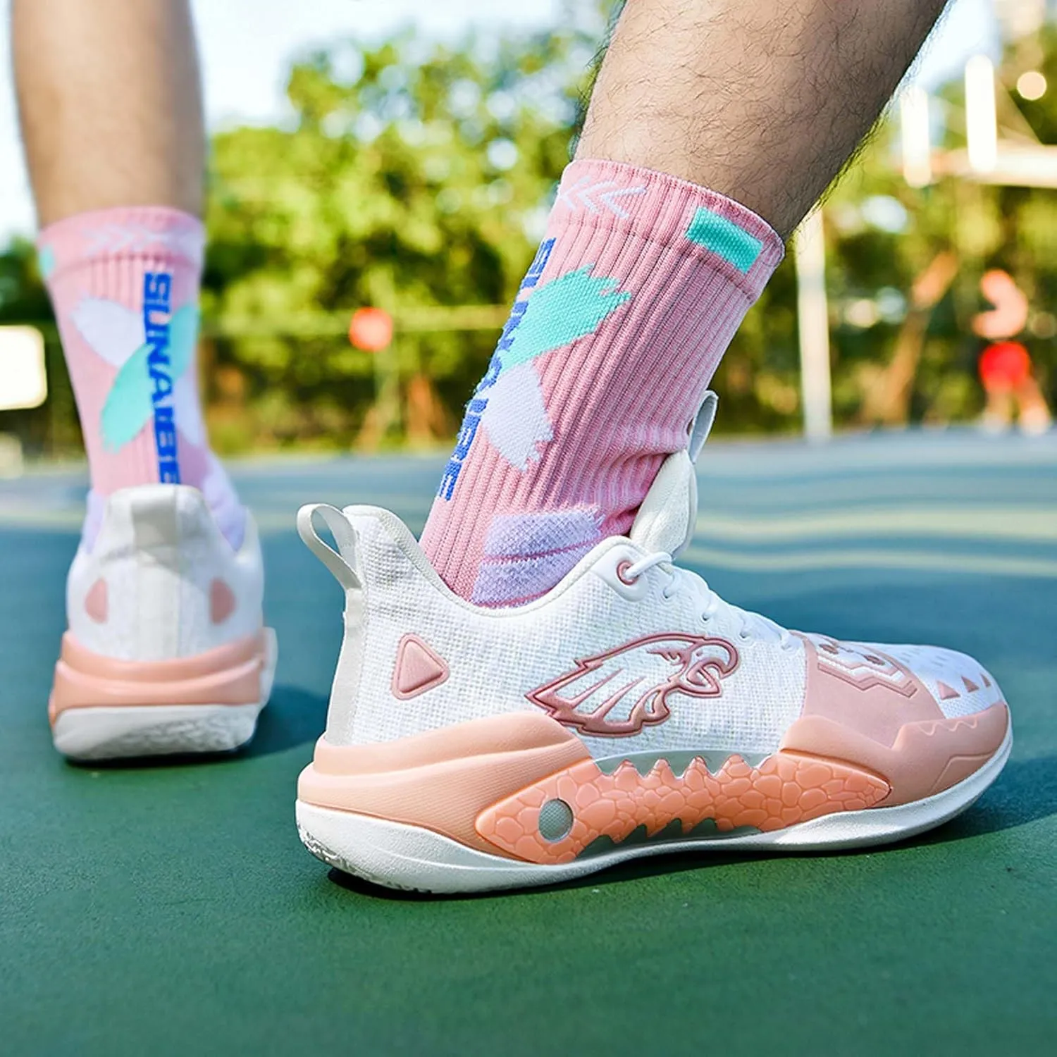 Men's Basketball Shoes Indoor or Outdoor Non-Slip Rebound Training Sneakers Women's Lightweight Breathable Fitness Tennis Running Shoes Outdoor Fashion Fluorescent Shoes