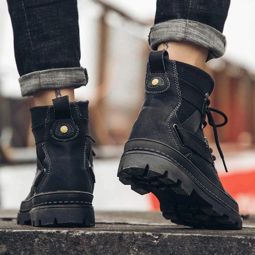 Men's Boots Winter Outdoor Hiking Shoes Fur Lined Booties Non-Slip Lightweight Winter Working Shoes