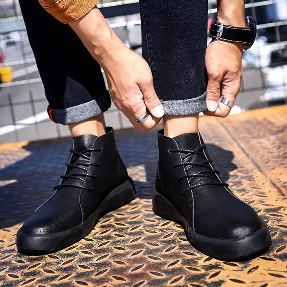 Men's Boots Winter Outdoor Hiking Shoes Fur Lined Booties Non-Slip Lightweight Winter Working Shoes