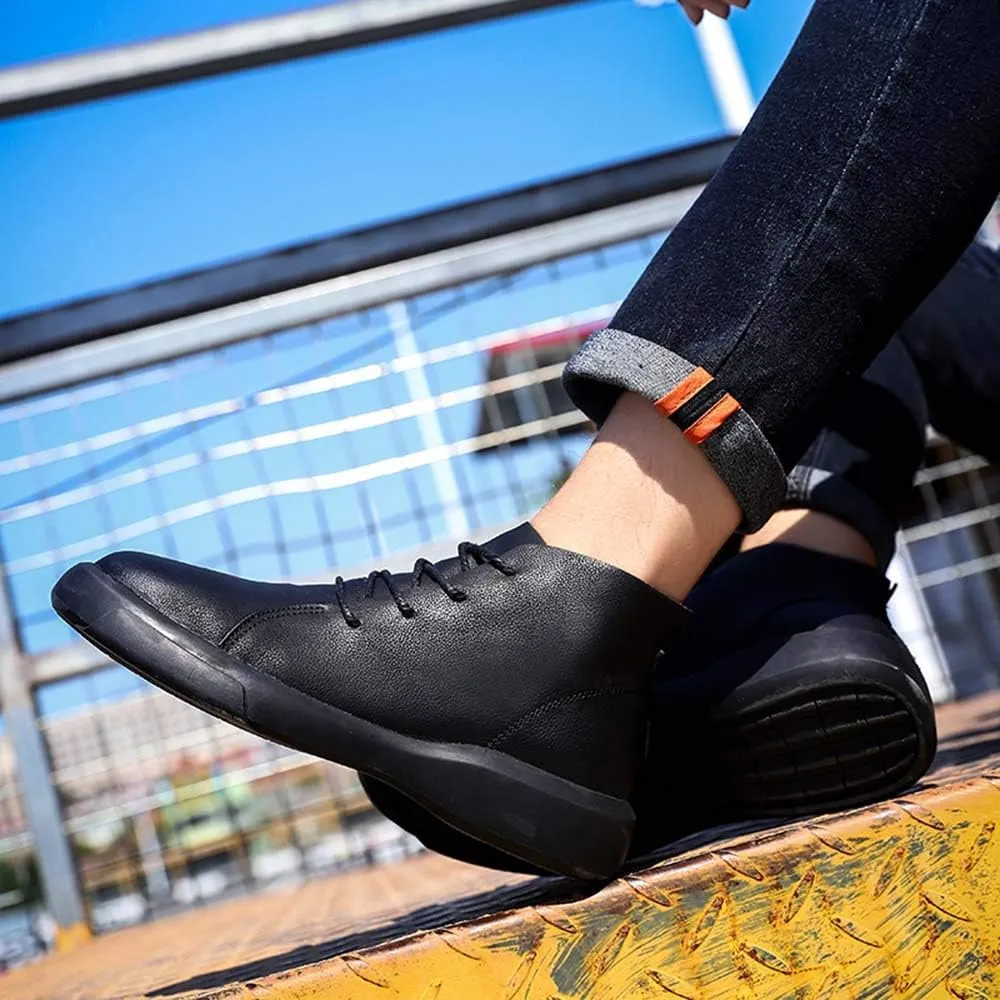 Men's Boots Winter Outdoor Hiking Shoes Fur Lined Booties Non-Slip Lightweight Winter Working Shoes