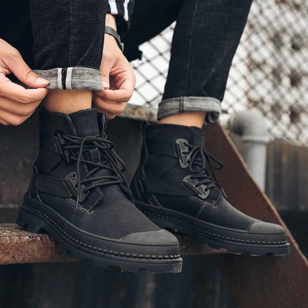 Men's Boots Winter Outdoor Hiking Shoes Fur Lined Booties Non-Slip Lightweight Winter Working Shoes