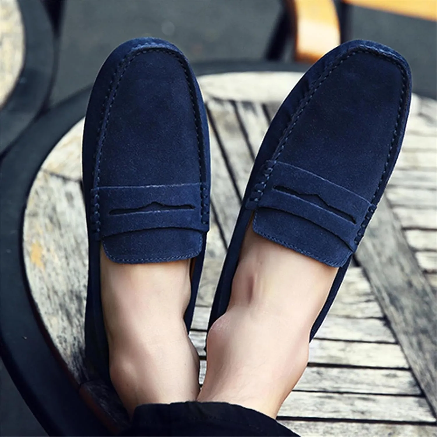 Men's Dress Loafers Slip On Casual Shoes Lightweight Soft Penny Loafers Suede Driving Boat Shoes Moccasins