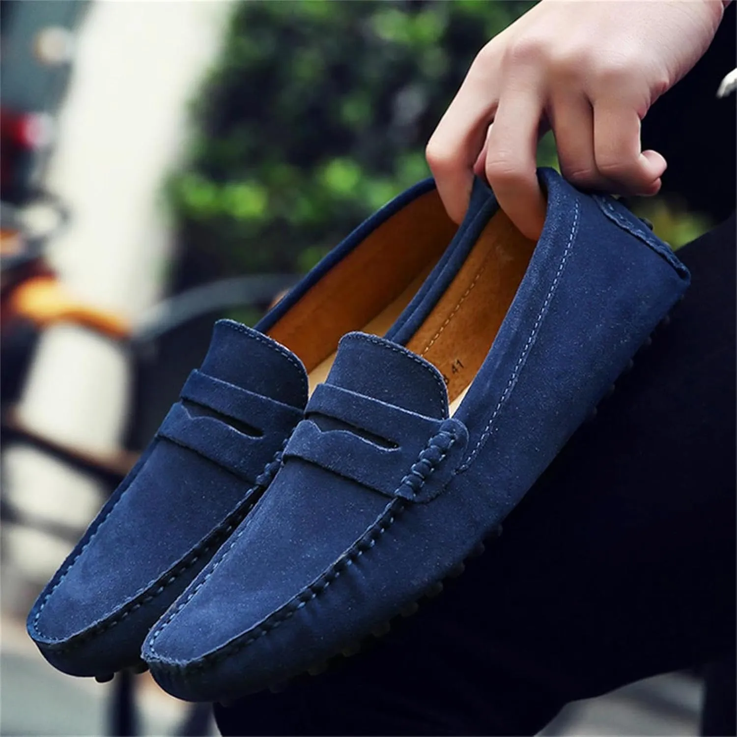 Men's Dress Loafers Slip On Casual Shoes Lightweight Soft Penny Loafers Suede Driving Boat Shoes Moccasins