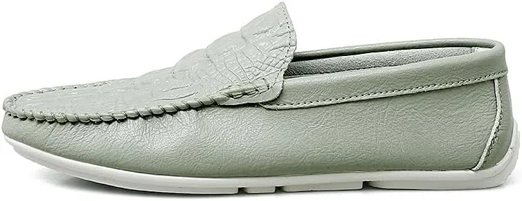 Men's Loafers Round Toe Crocodile Print Vegan Leather Anti-Slip Slip Resistant Comfortable Outdoor Classic Slip-on