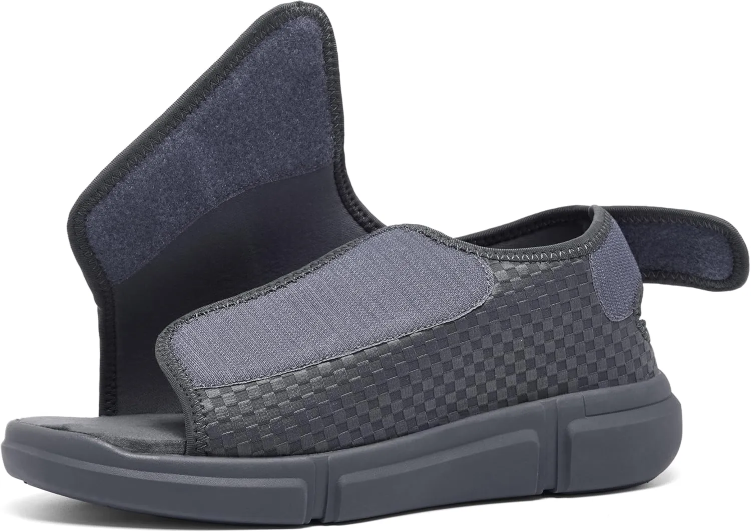 Men's Open toe Diabetic Sandals Wide Width Adjustable Straps Arch Support Lightweight & Breathable Mesh for Comfort and Pain Relief
