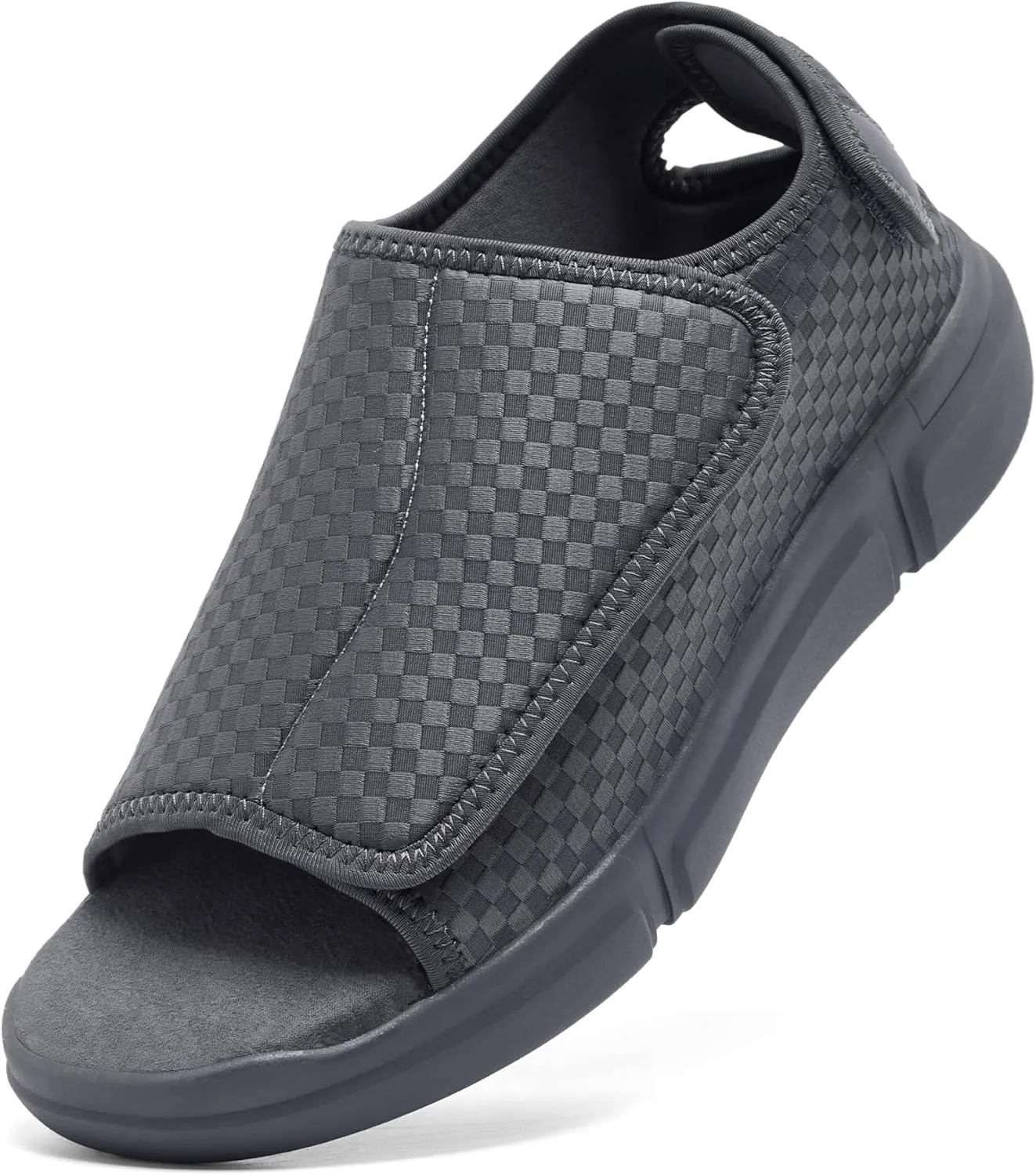 Men's Open toe Diabetic Sandals Wide Width Adjustable Straps Arch Support Lightweight & Breathable Mesh for Comfort and Pain Relief