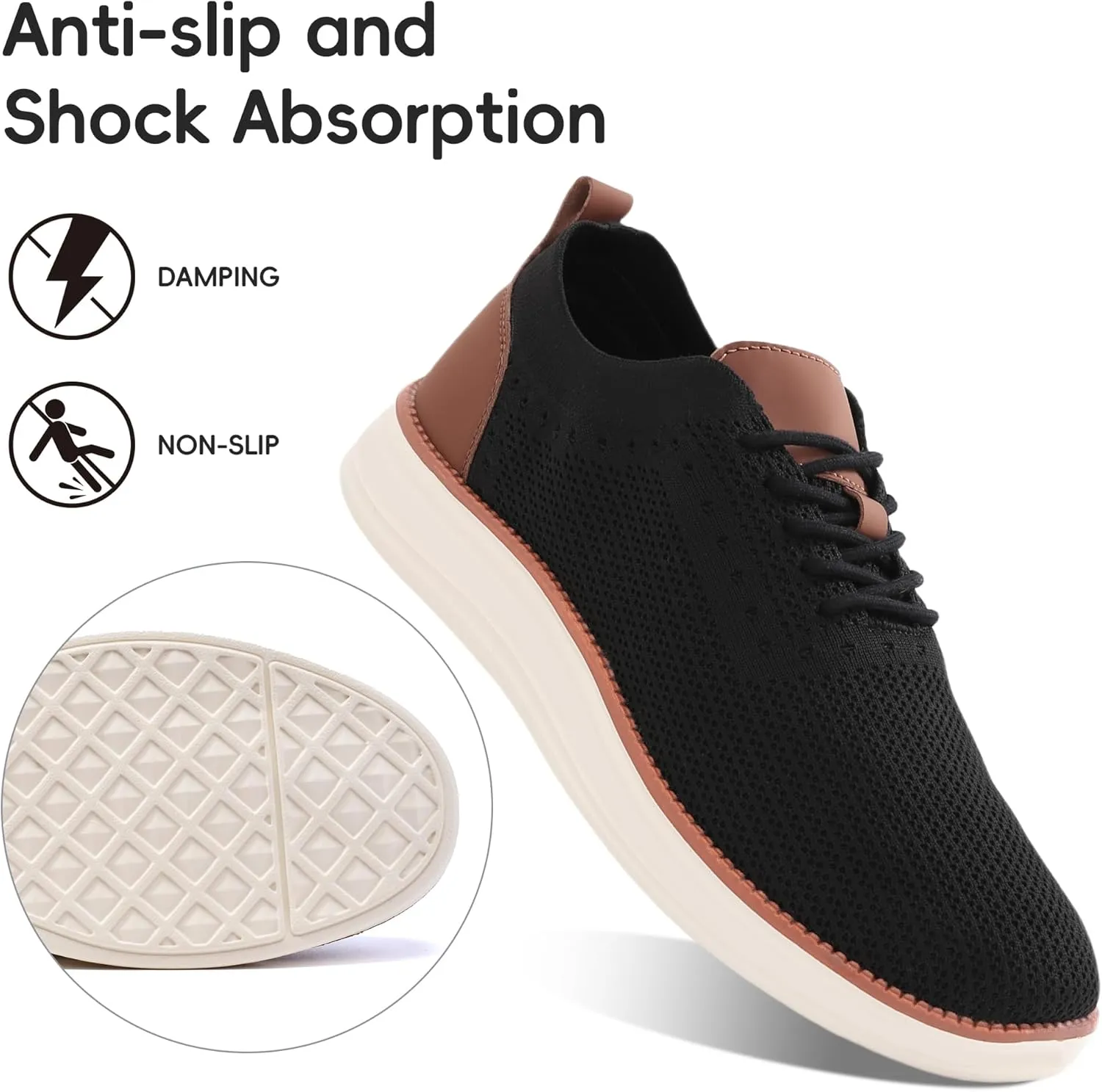 Mens Oxford Shoes, Comfortable Breathable Mesh Upper Fashion Dress Tennis Walking Sneakers Casual Lightweight Shoes for Men