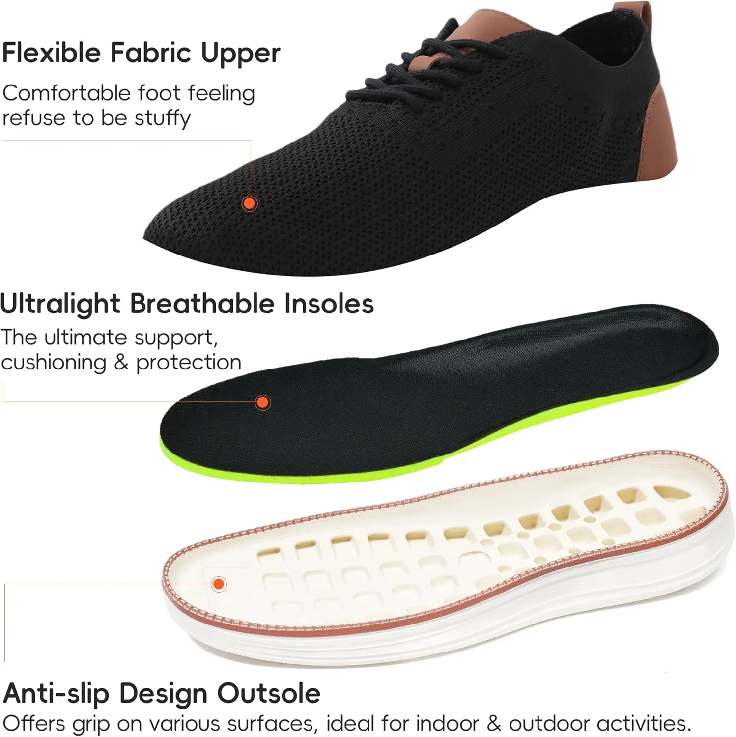 Mens Oxford Shoes, Comfortable Breathable Mesh Upper Fashion Dress Tennis Walking Sneakers Casual Lightweight Shoes for Men