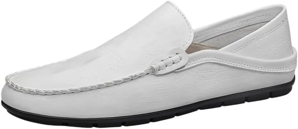 Mens Slip On Loafers Round Toe Flat Heel Comfortable Simple Classic Prom Wedding Casual Shoes Lightweight