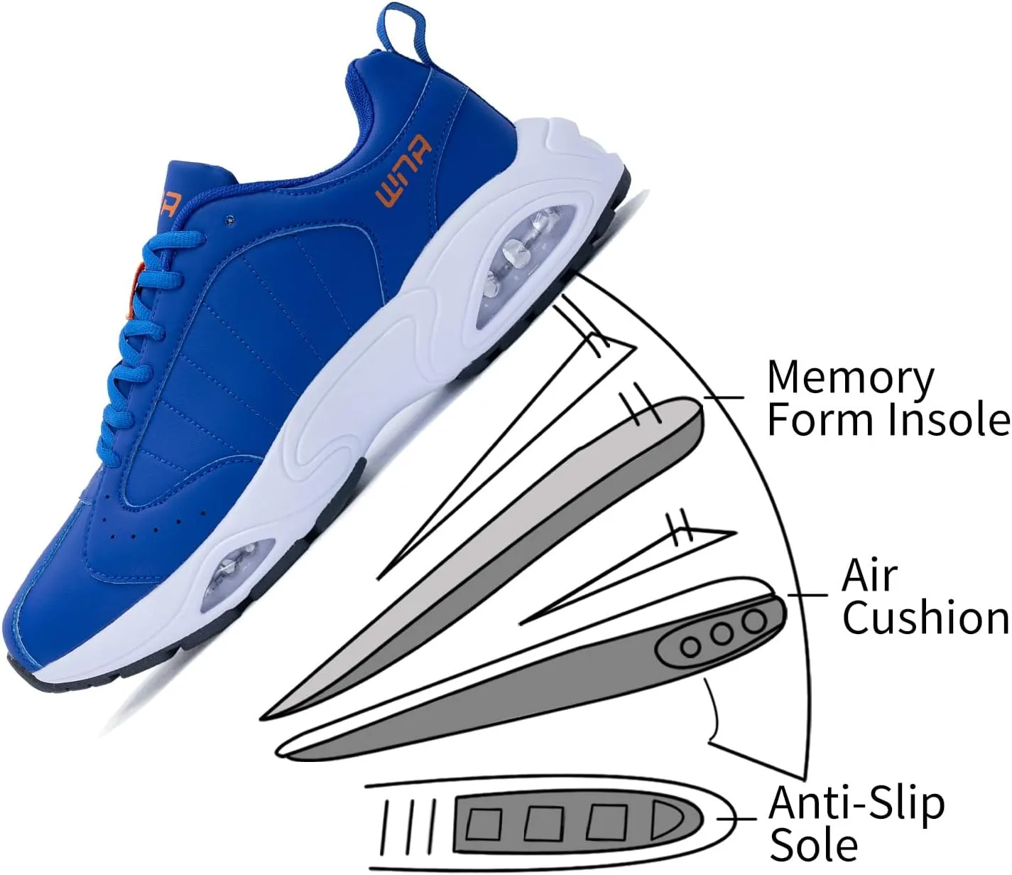 Mens Tennis Running Shoes Air Athletic Comfortable Walking Shoes Gym Jogging Workout Breathable Fashion Sneaker Size US 7-13