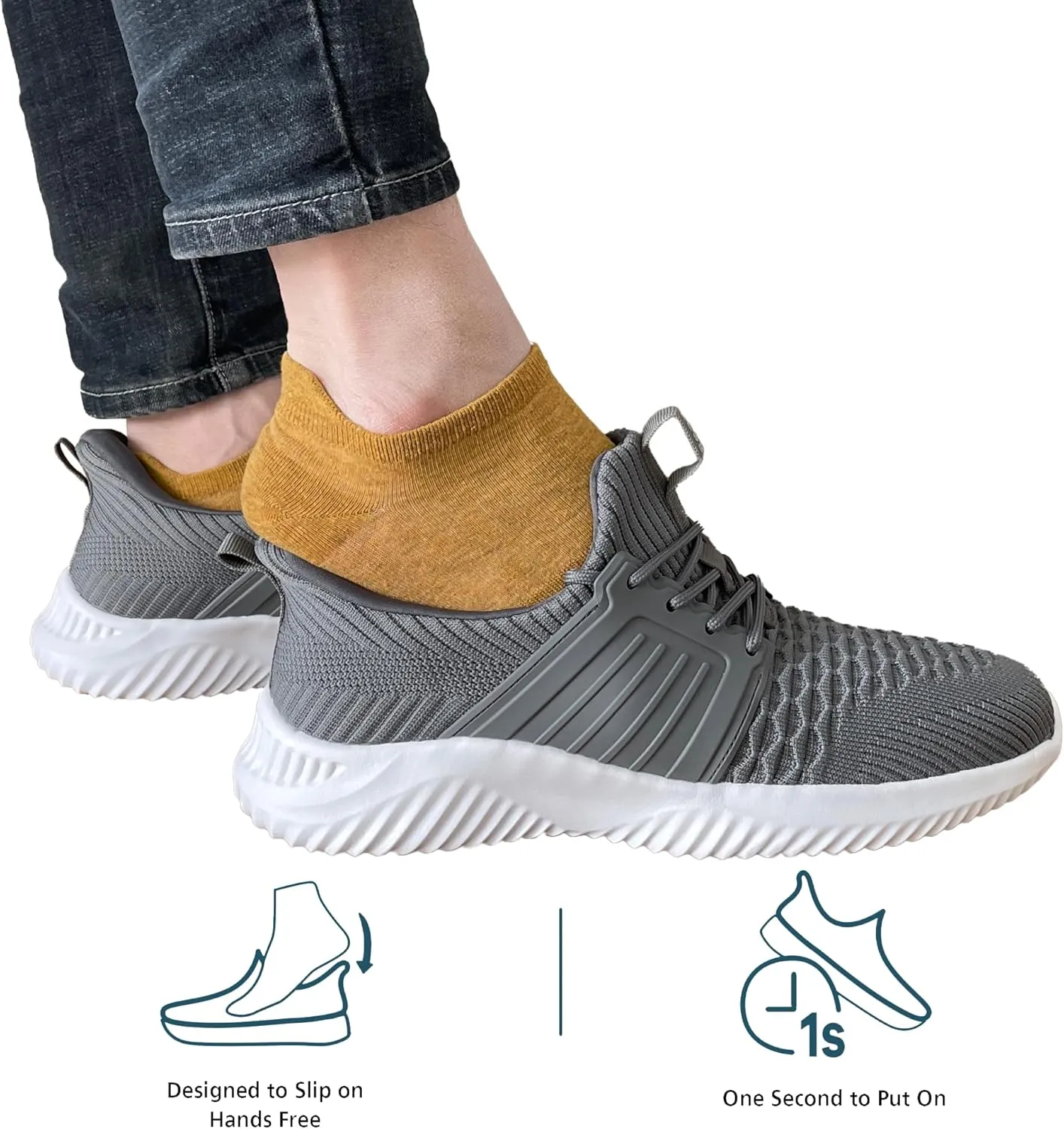 Men's Walking Shoes Slip On Running Shoes Ultra Light Casual Sneakers Mesh Tennis Shoe Hands Free Workout Breathable Comfortable Knit Memory Foam Athletic