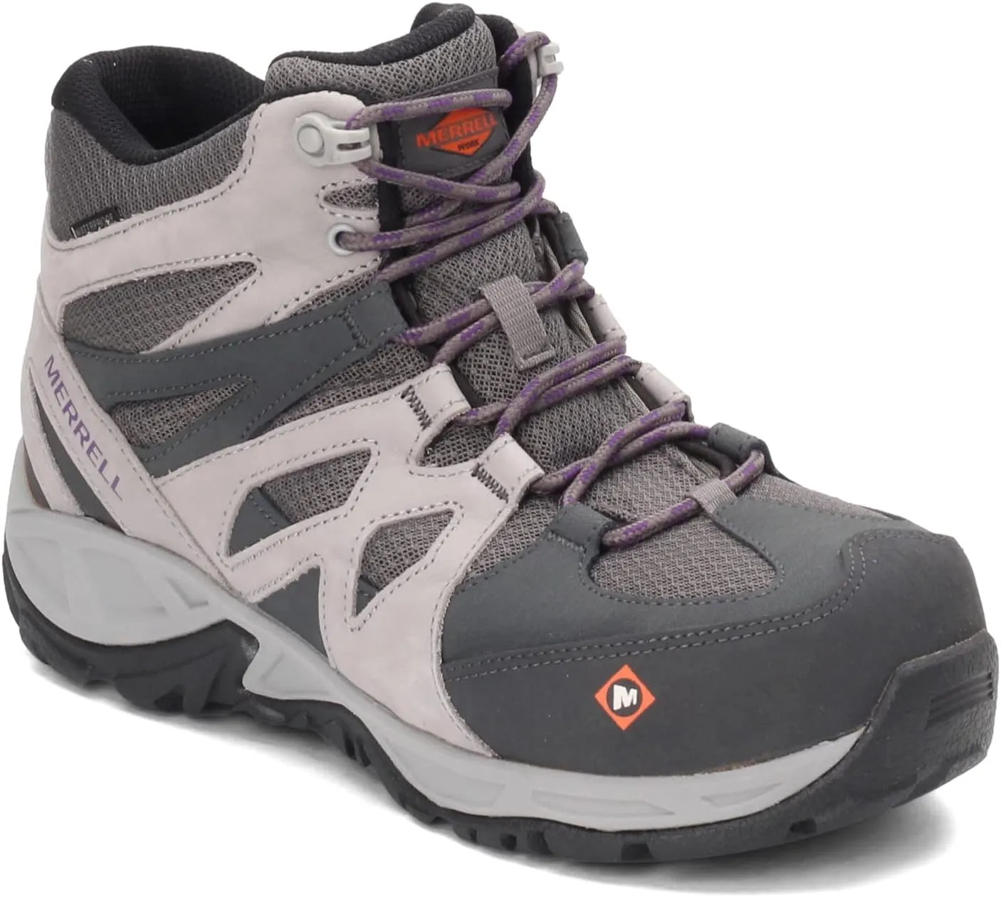 Merrell Women's Siren Mid Waterproof Alloy Toe Work Boots Wp at-Brindle/Boulder