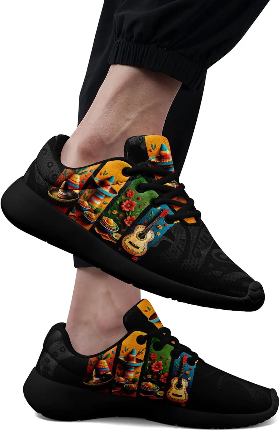 Mexican Flag Road Running Shoes for Men Women, Comfortable and Breathable Teachers Sneakers with Mexico Iconic Design