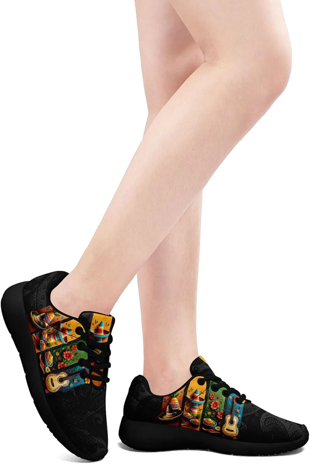 Mexican Flag Road Running Shoes for Men Women, Comfortable and Breathable Teachers Sneakers with Mexico Iconic Design